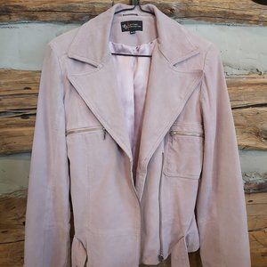 Suede Leather Jacket Pink